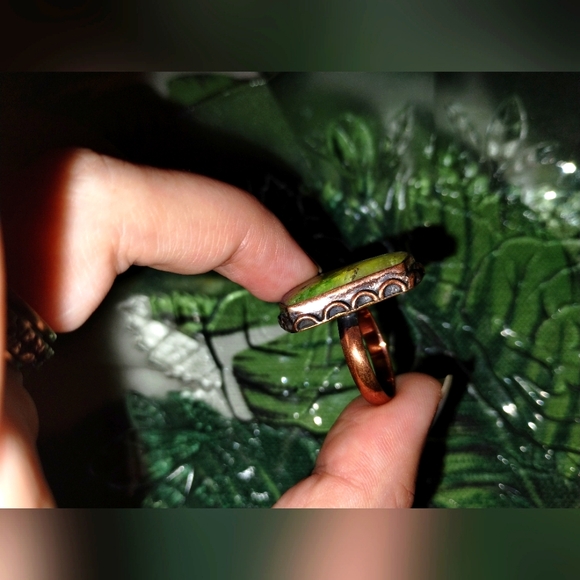 💍Copper ring Rainbow Solar Agate size 9 ring💍 - Picture 2 of 2